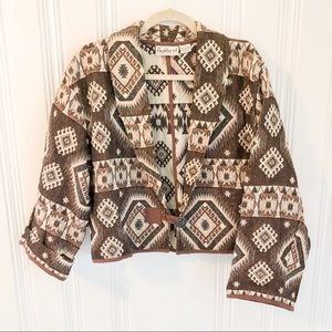 Vintage Tribal Southwestern Bronze Metallic Blazer